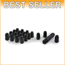 Load image into Gallery viewer, Pack of 20 Small Diameter Acorn Black Lug Nuts - 12mm x 1.50 Thread Size