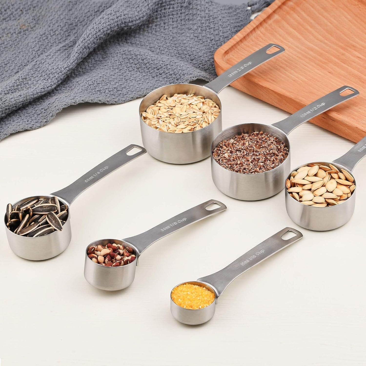 Complete 21-Piece Stainless Steel Measuring Set with Magnetic Conversion Chart