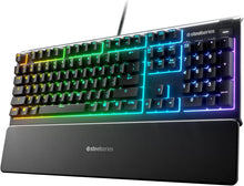 Load image into Gallery viewer, Ergonomic Apex 3 RGB Gaming Keyboard – Magnetic Wrist Rest &amp; Multimedia Controls