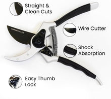 Load image into Gallery viewer, Lifetime Guarantee Bypass Pruning Shears - Ergonomic, Japanese Steel &amp; Teflon...