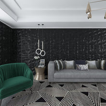 Load image into Gallery viewer, Elegant 3D Matte Black Wall Panels for Living Room - 12 Pack, Easy Glue Down