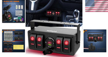 Load image into Gallery viewer, Rocker Switch Box with 4 Gang Control, USB Charger &amp; Adjustable Mount Bracket