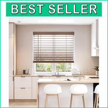 Load image into Gallery viewer, Moisture-Resistant 2" Faux Wood Blinds, 34.5"W x 48"H - Stylish Window Treatment