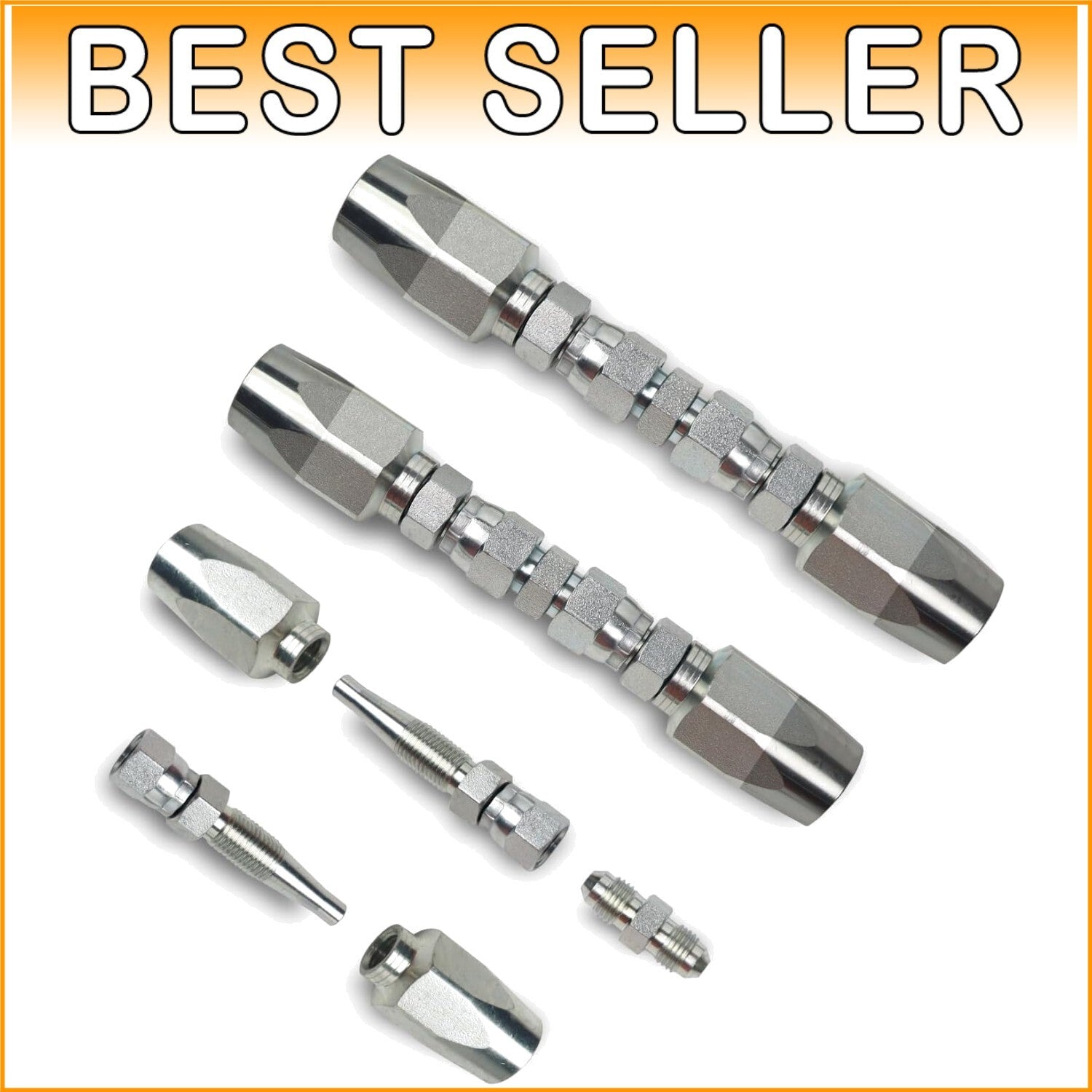 Corrosion-Resistant Hydraulic Hose Repair Set (1/4", 3/8", 1/2") for 4000 PSI