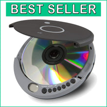 Load image into Gallery viewer, Sleek Portable CD and MP3 Player with Micro-USB Charge &amp; Earbuds - Black Gray