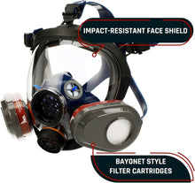 Load image into Gallery viewer, Lightweight Full Face Organic Vapor Mask with Premium Silicone Seal &amp; Filters