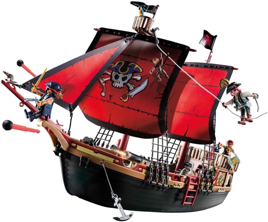 Large Pirate Ship Playset with Cannons and Secret Storage for Fun Adventures