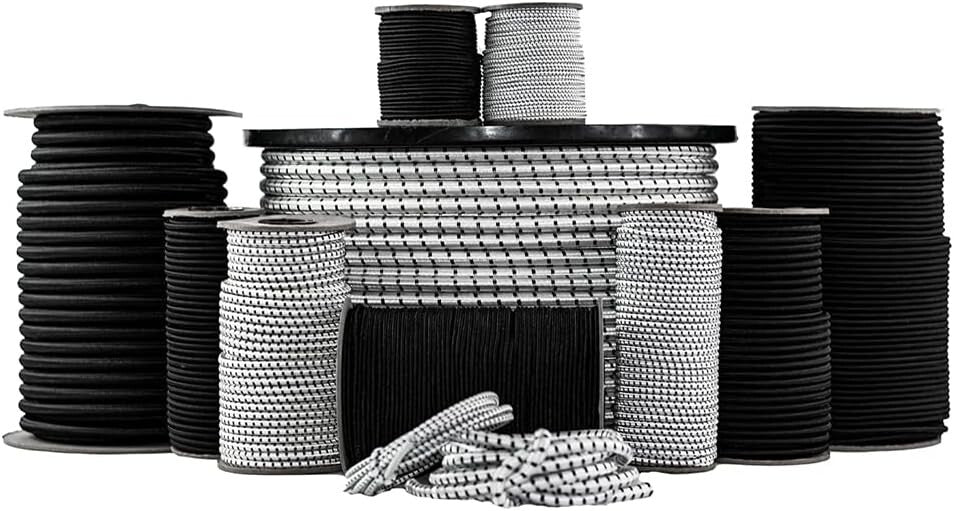 Durable Polypropylene Bungee Shock Cord 1/8" x 500ft - Marine Grade Elastic Rope