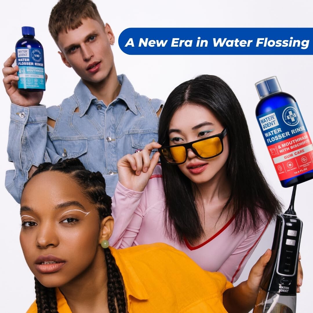 2-Pack Mint Flavor Concentrated Rinse for Enhanced Water Flossing & Fresh Breath