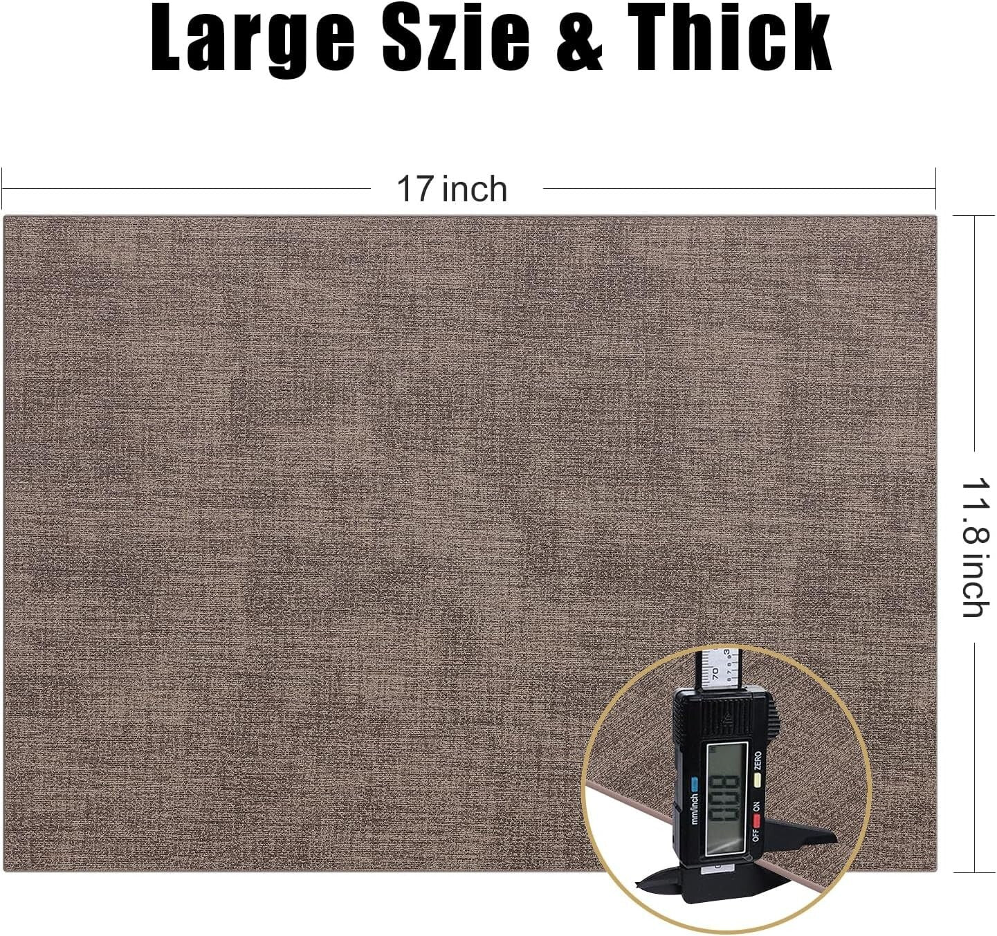 Durable Heat Resistant Faux Leather Table Mats - Set of 8, Wipeable & Waterproof