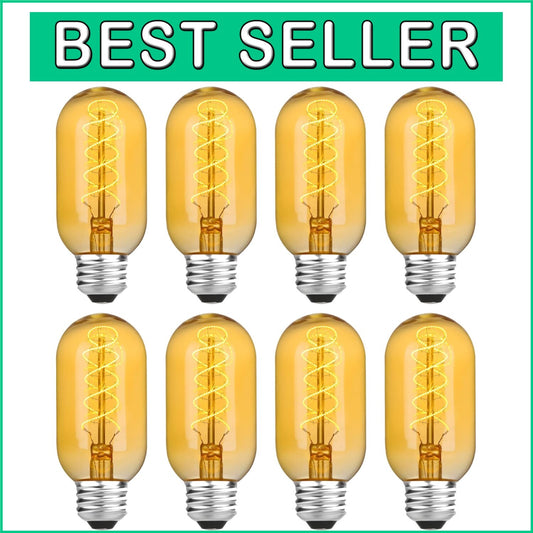 E26 Base Vintage LED Edison Bulbs - 8 Pack, Energy Efficient 2200K Warm Light