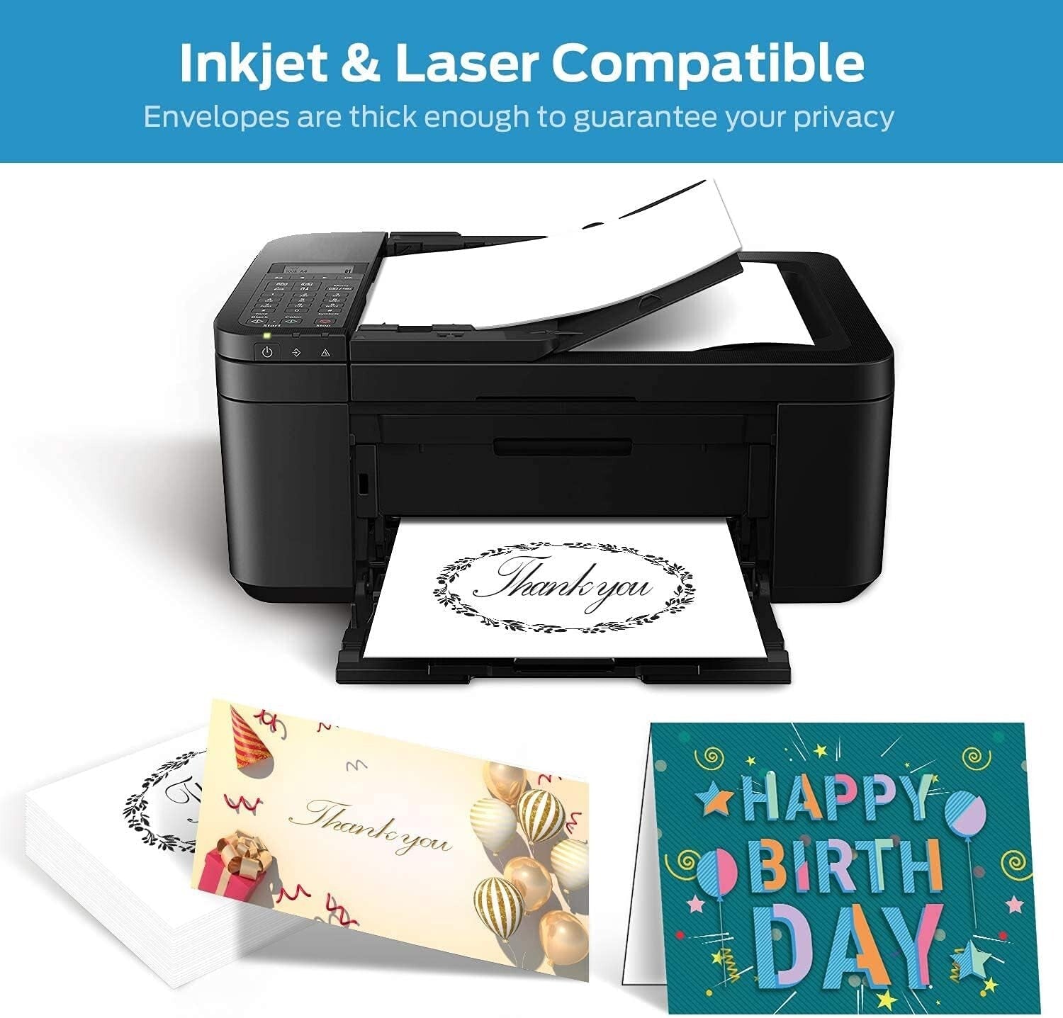 Versatile 200 Pack of A7 Blank Cards & Envelopes - Ideal for Weddings & Showers