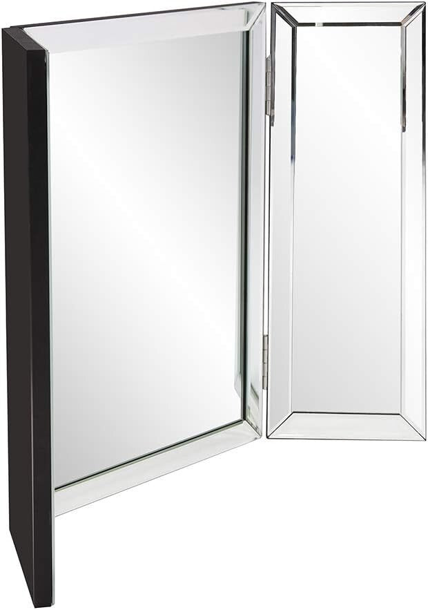 Tri-Fold Portable Vanity Mirror with Beveled Edges - Elegant Tabletop Design