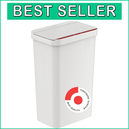 Durable 13.2 Gallon Motion-Sensor Trash Can - Space-Saving Design for Home