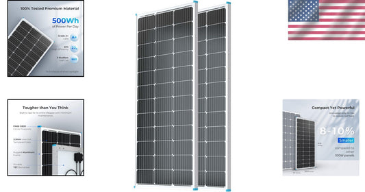 Compact and Lightweight 100W Solar Panel Set - Ideal for RV and Marine Use