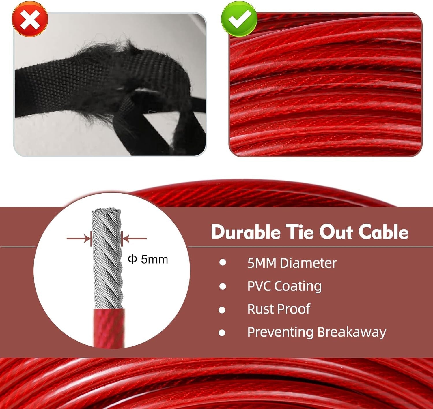 Durable Outdoor Dog Runner with Shock Absorbing Spring & Tangle-Free Clip