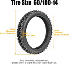 Load image into Gallery viewer, Durable 60/100-14 Tire &amp; Inner Tube Combo for Off-Road Motocross Riding