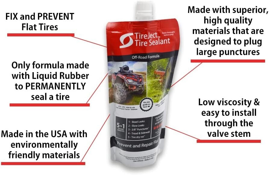 40oz Off-Road Tubeless Tire Sealant Kit - Permanent Flat Tire Repair Solution