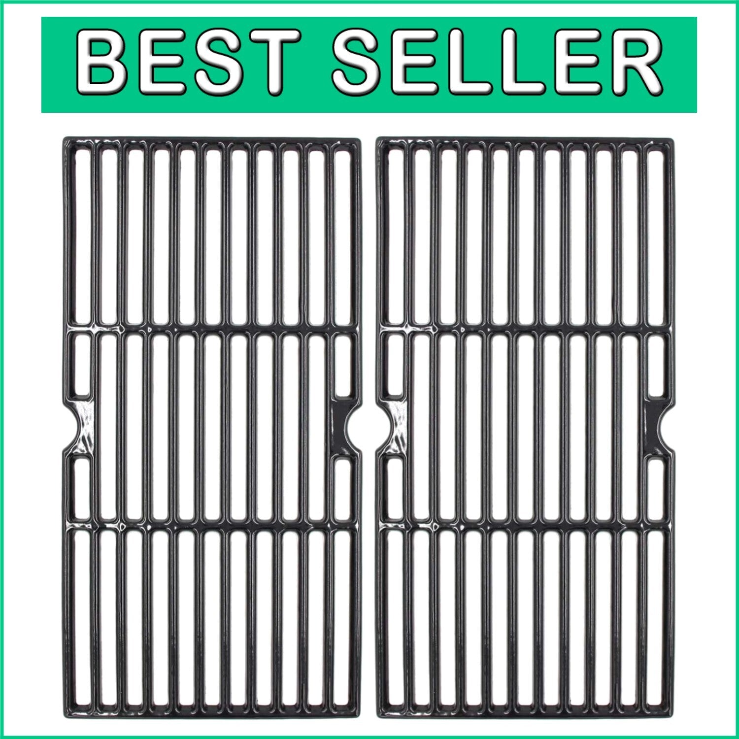 CharBroil 18 1/8'' Porcelain Coated Cast Iron Grill Grates Replacement - 2-Pack