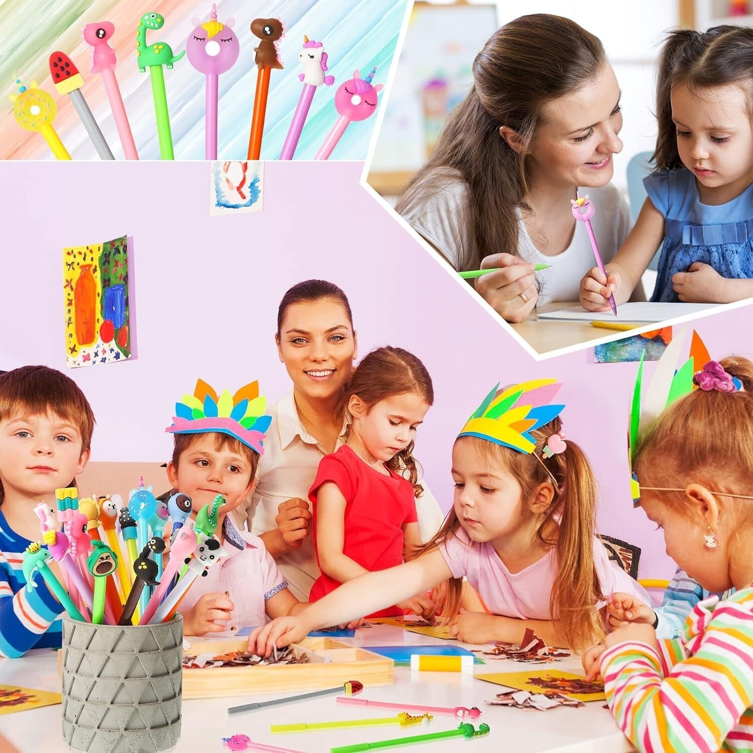 Cute Animal Style Bulk Pens - 0.5mm Gel Ink, Ideal for Kids, Teachers & Gifts