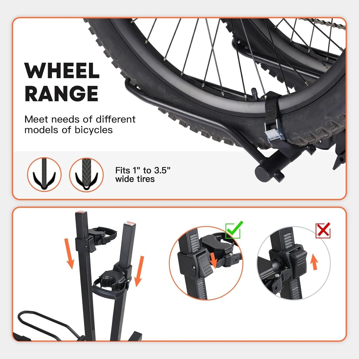 150 lbs Capacity Electric Bike Rack - No Installation, Foldable for 2 Bikes