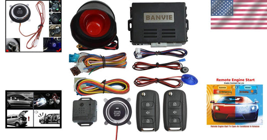 Car Security & Remote Start System: 125 dB Alarm, Keyless Entry & Push Button