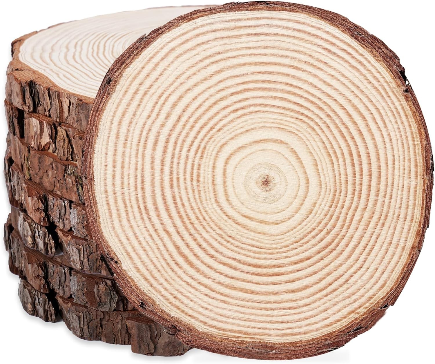 DIY Craft Wood Slices 9-10'' - Natural Pine Rounds for Home & Event Decor