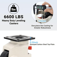 Load image into Gallery viewer, Industrial Grade Leveling Casters Set of 4, 6600 LBS Heavy-Duty with Ratchet Arm