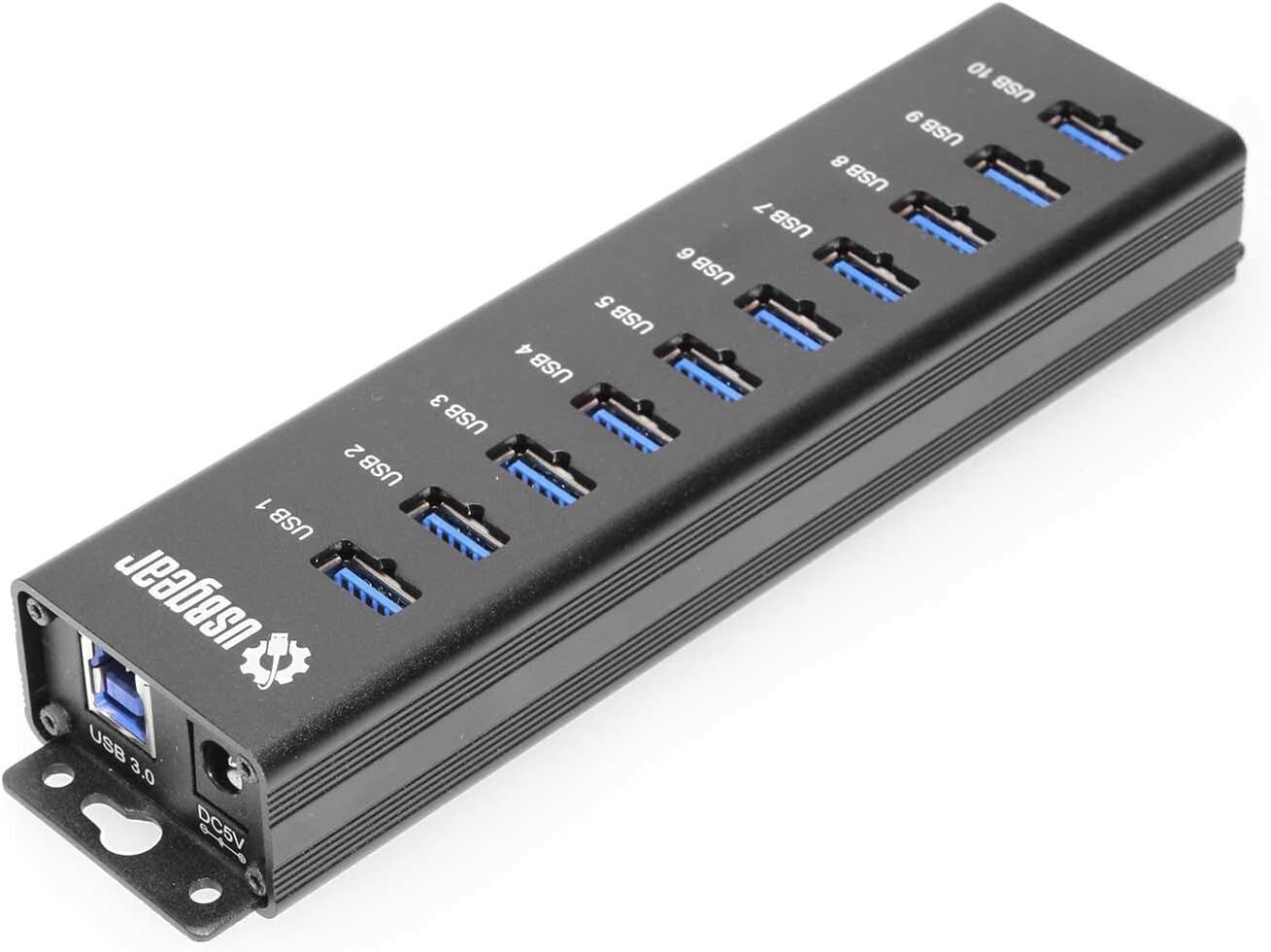 10-Port USB 3.2 Gen 1 Mountable Hub with Fast Charging and 5Gbps Transfer Speed