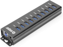 Load image into Gallery viewer, 10-Port USB 3.2 Gen 1 Mountable Hub with Fast Charging and 5Gbps Transfer Speed
