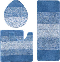 Load image into Gallery viewer, Soft and Absorbent 4-Piece Non-Slip Bath Rug Set with Machine Washable Design