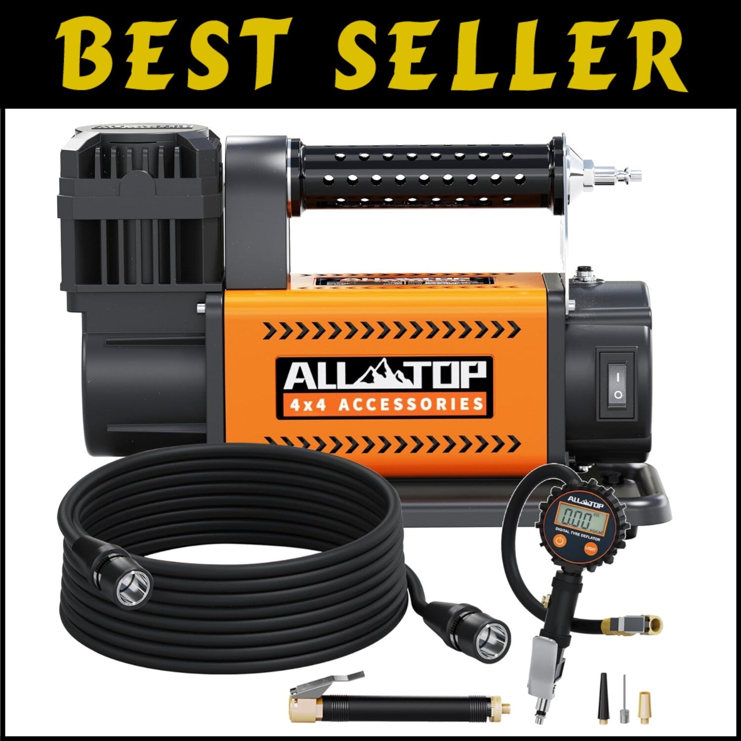 Quick Inflate 12V Air Pump with Safety Features for Trucks & RVs - 78 Db Noise