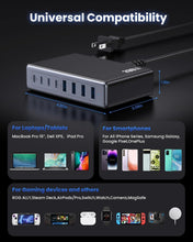 Load image into Gallery viewer, Versatile 200W GaN IV USB C Charger Hub - 8 Ports with Safety Protection