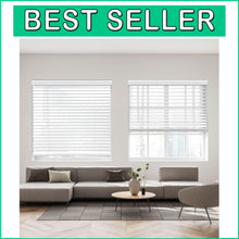 Load image into Gallery viewer, Versatile Cordless Faux Wood Blinds, 60" W x 64" H - Weather &amp; Privacy Control