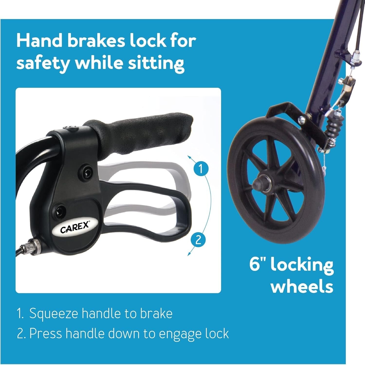 Comfortable Steel Rollator Walker with Backrest and Storage, Height Adjustable