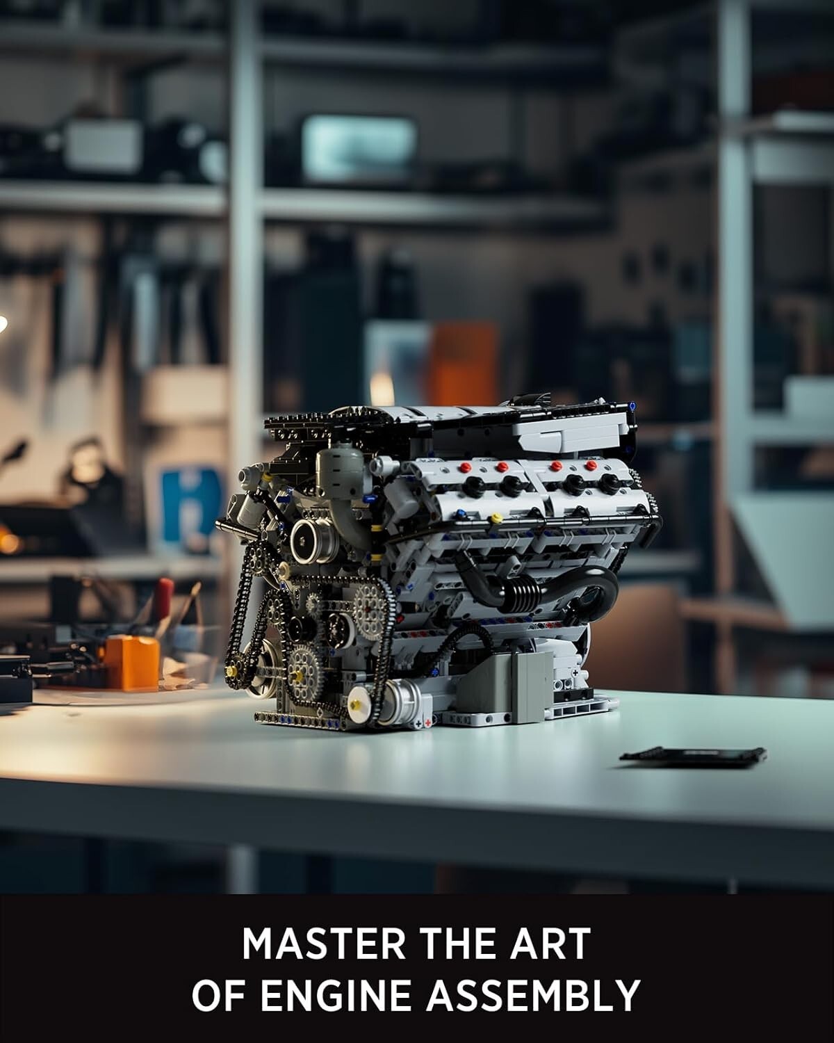 Exclusive V8 Engine Model Kit - Educational 2725 PCS Mechanical Toy for Adults