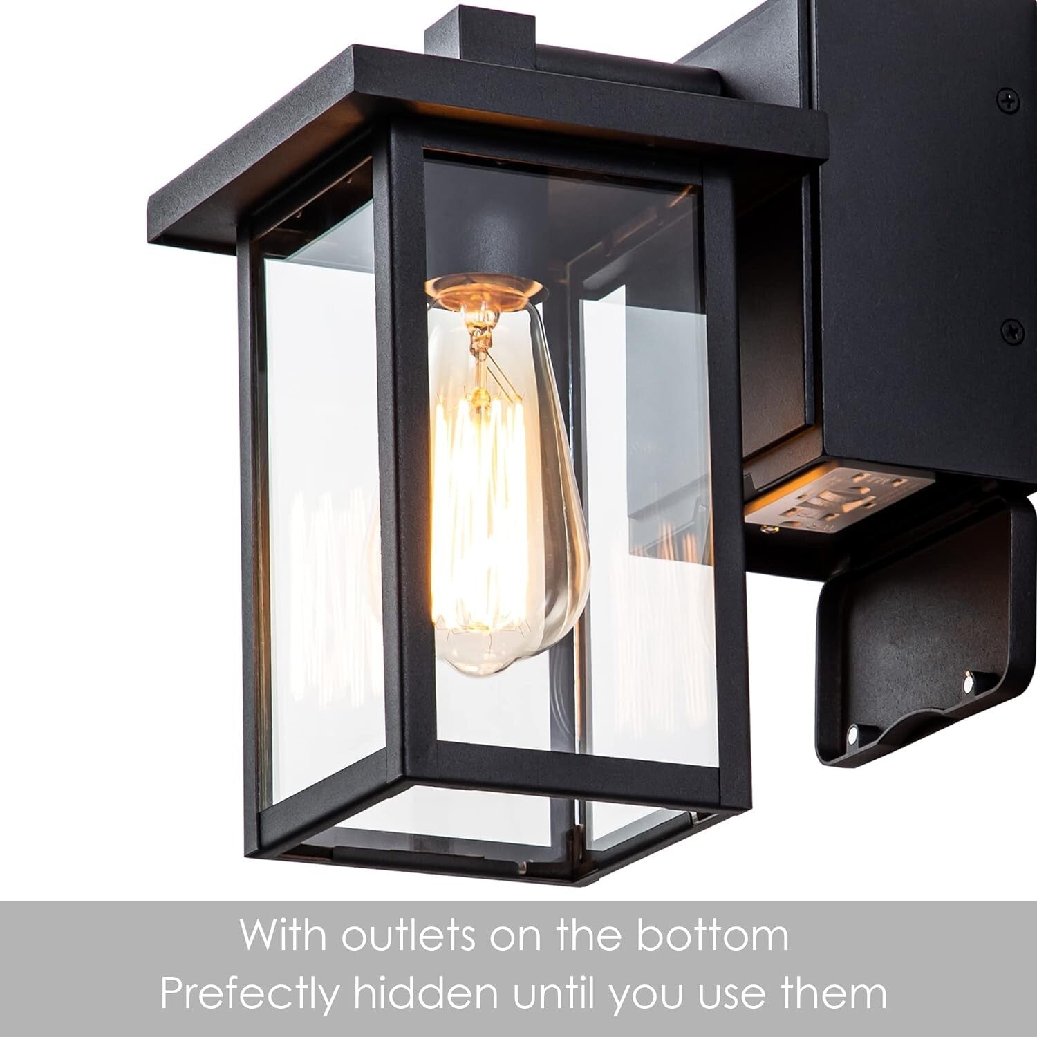 Classic Aluminum Outdoor Sconce with GFCI Outlet - Weather-Resistant & Stylish