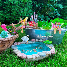 Load image into Gallery viewer, Whimsical Fairy Garden Accessories - Koi Pond, Bridge &amp; 6 Characters Included