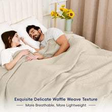Load image into Gallery viewer, Versatile Oversized Cotton Waffle Throw Blanket - Perfect for Home and Travel