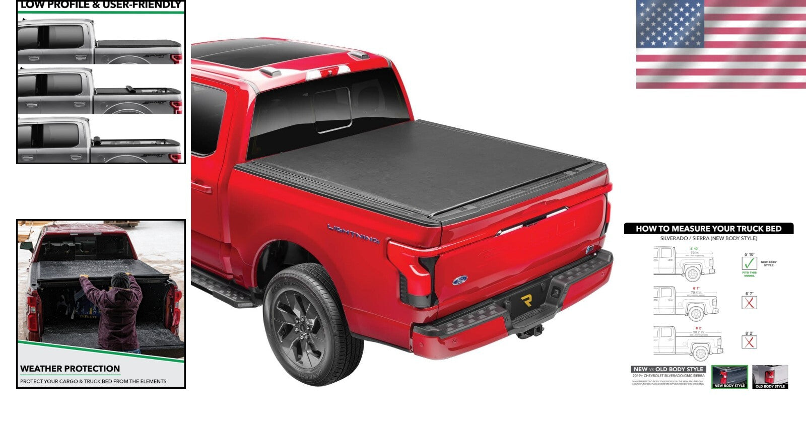 Custom Fit ETX Roll-Up Truck Bed Cover 5'10" Bed for Silverado/Sierra 2019-2025