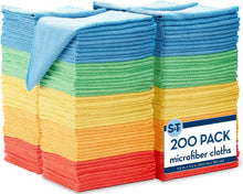 Load image into Gallery viewer, Sustainable 200 Pack Microfiber Cleaning Cloths, 11.5” - All-Purpose Towels