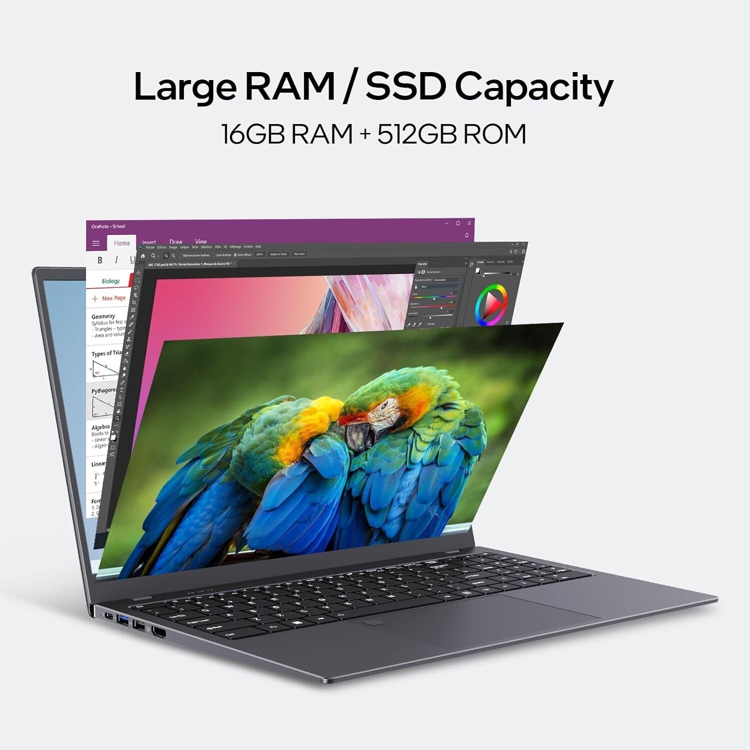 Complete Computing Package: 15.6-Inch Laptop with Office 2024, 16GB RAM, SSD