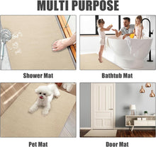 Load image into Gallery viewer, Safety First: 47'' x 32'' Exfoliating Non-Slip Shower Mat - Khaki PVC Design