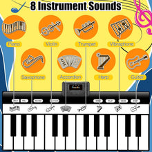 Load image into Gallery viewer, Portable 6ft Musical Play Mat with 8 Instrument Sounds &amp; Family Fun Modes