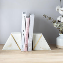 Load image into Gallery viewer, Handcrafted Decorative Marble Bookends with Non-Skid Base - Perfect for Shelving