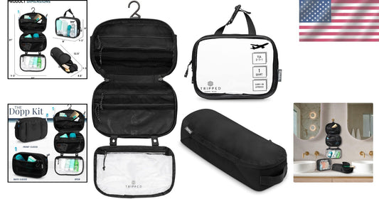 Customizable Hanging Toiletry Bag Set with Clear TSA Bags - Perfect for Travel