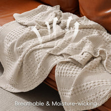 Load image into Gallery viewer, Elegant Oatmeal Waffle Weave Blanket - Soft King Size 108"x90", Machine Washable