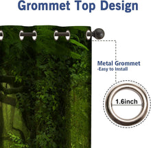 Load image into Gallery viewer, Forest Green Tree Blackout Curtains for Bedroom &amp; Living Room - 2 Panels 52"x84"