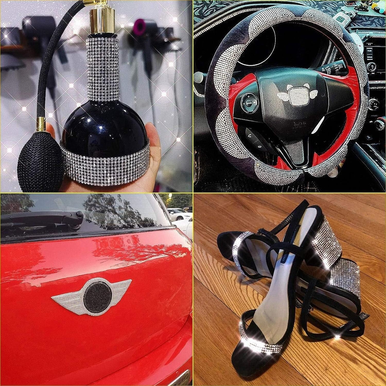 DIY Car Bling Rhinestone Sticker - 81000 Crystal Gems on 15.8" x 39.4" Sheet