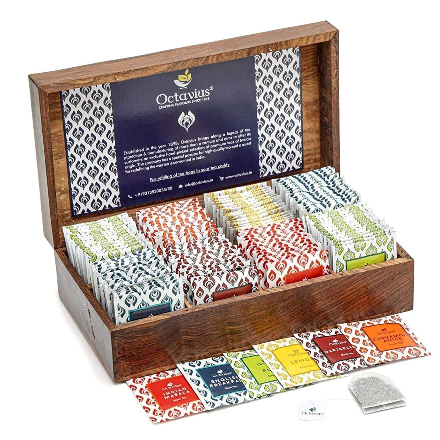 Exquisite Assorted Tea Collection in Wooden Box | 120 Total Tea Bags for Gifting